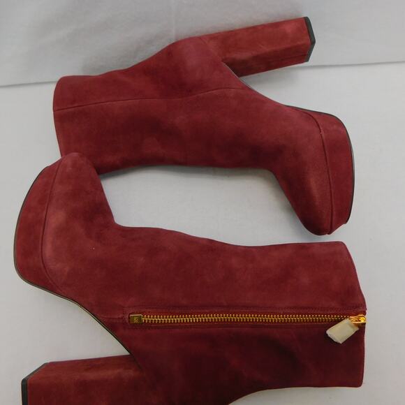 Michael Kors Women's Frenchie Platform Suede Burgundy Boots Size 9 New - Picture 7 of 14